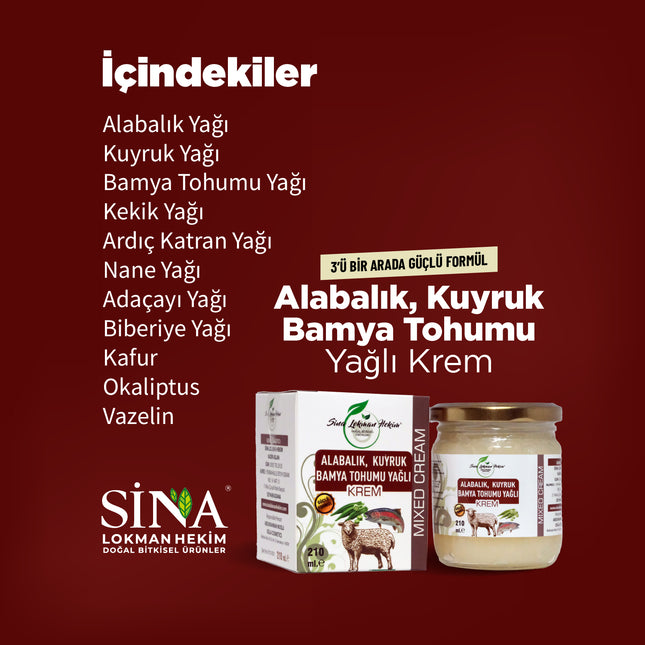 3'lü Formül Alabalık, Kuyruk ve Bamya Tohumu Yağı Özlü Krem