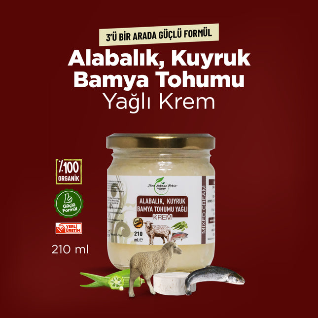 3'lü Formül Alabalık, Kuyruk ve Bamya Tohumu Yağı Özlü Krem