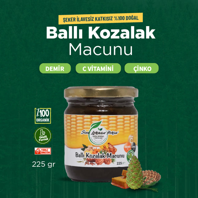 Ballı Kozalak Macunu (Şeker İlavesiz, Organik)