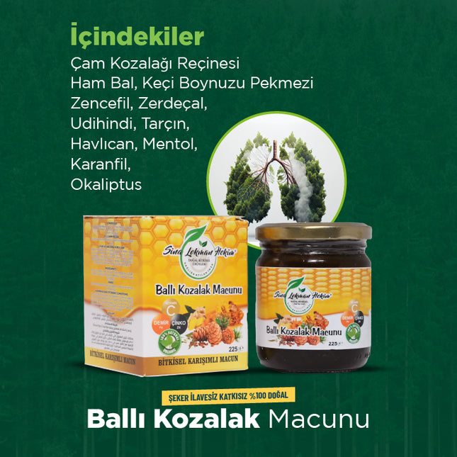 Ballı Kozalak Macunu (Şeker İlavesiz, Organik)