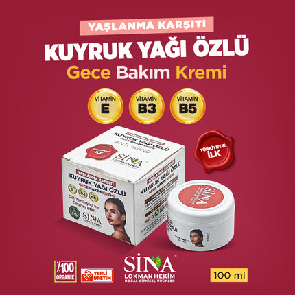 Kuyruk Yağı Özlü Yüz (Gece) Kremi (Yaşlanma Karşıtı)